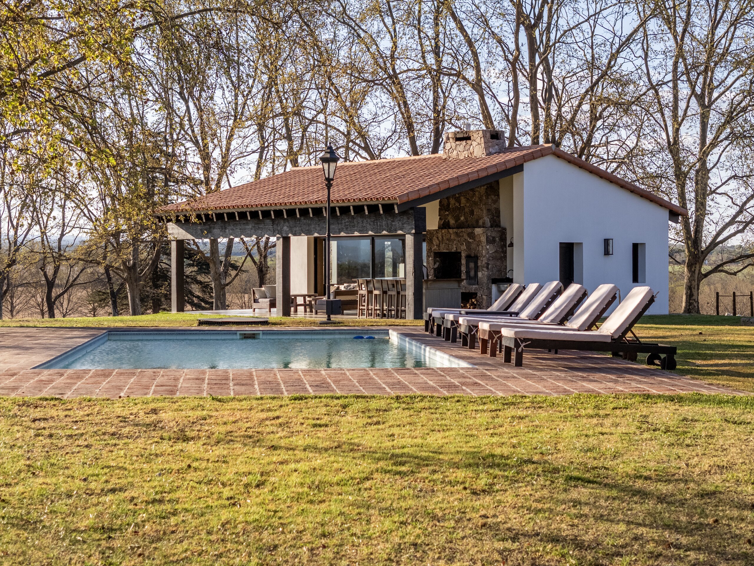 Hilltop pool and Sierra views at La Porteñita Lodge, Córdoba Argentina